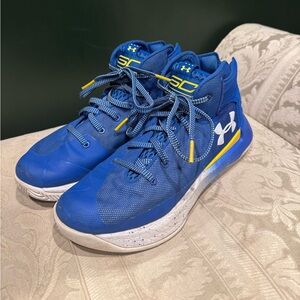 Under Armour Curry Blue and Yellow Sneakers